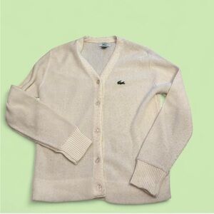 Lacoste Cream Women's Cardigan Sweater